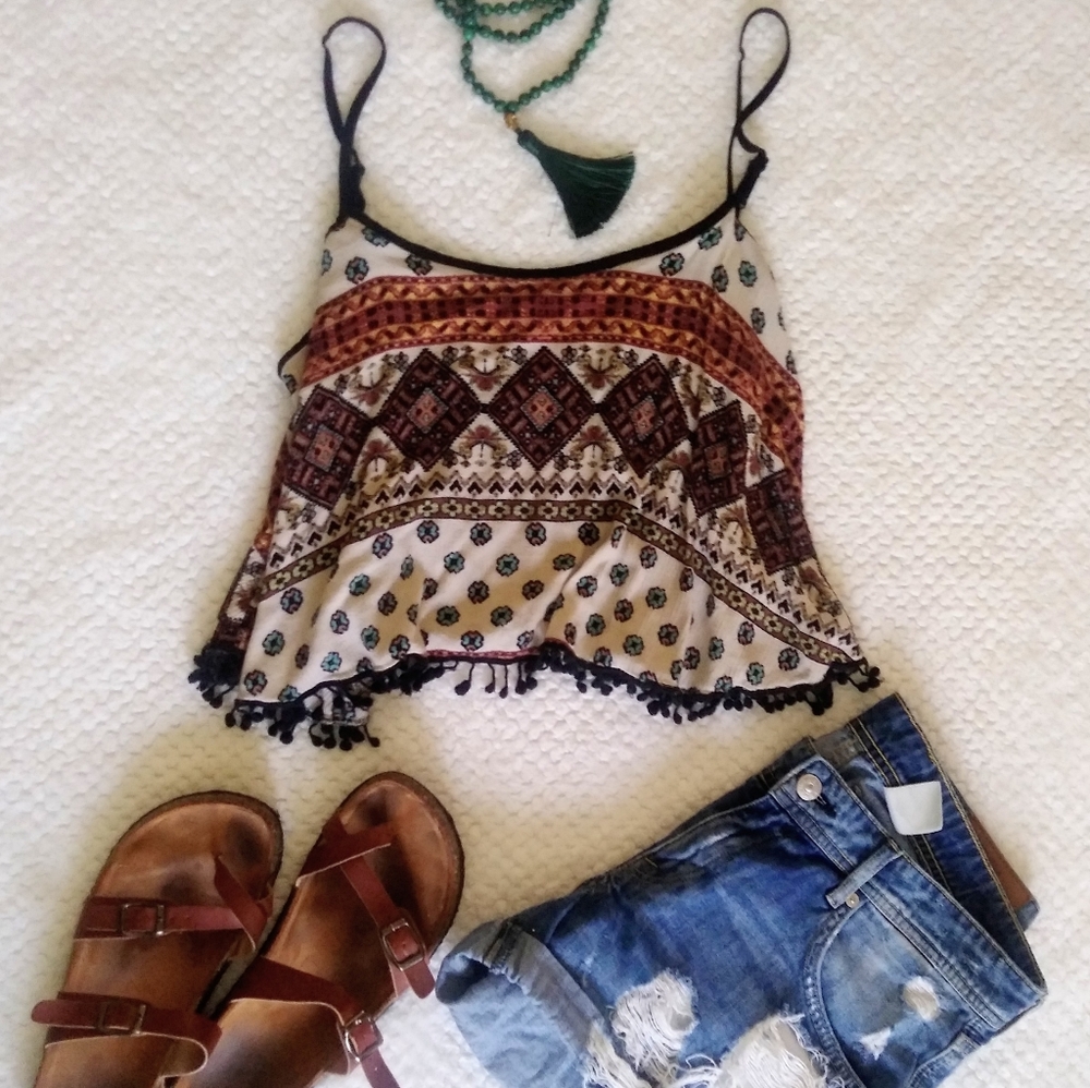 LA Hearts boho crop tassels hippie
